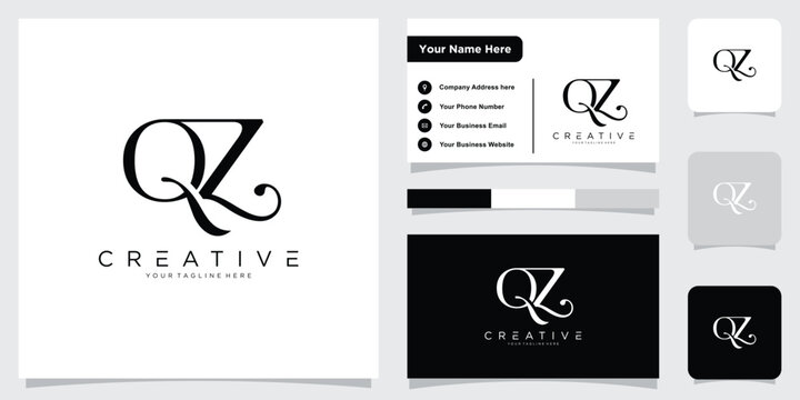 Initial QZ or ZQ letter logo design vector
