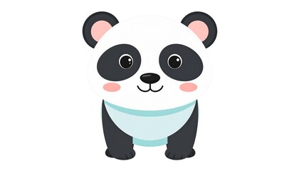 Fototapeta premium Cute cartoon panda illustration with charming expression, perfect for children's designs