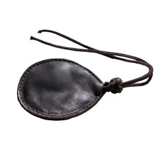 Dark brown leather eye patch with cord