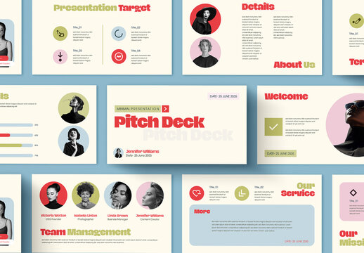 Creative Business Pitch Deck Template with Soft Colors