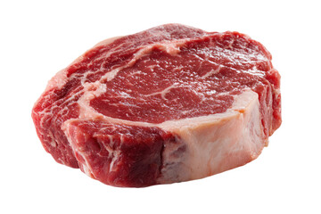 Fototapeta premium Fresh Raw Ribeye Steak Cut Isolated on Transparent Background