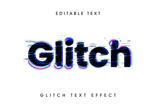 Glitch Text Effect Mockup Template for Cyberpunk Typography