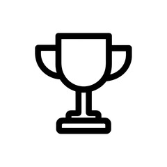 Simple black outline illustration of a trophy on a white background, concept for sporting events, award ceremonies and competition visuals