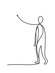 One line drawing of a man walking towards with editable stroke.