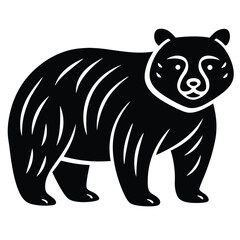 Naklejka premium Black bear vector illustration in simple style a powerful symbol of wildlife nature and outdoor adventures icon for design projects