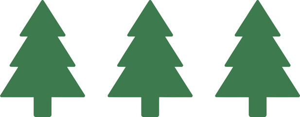 Christmas tree set vector art illustration