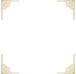 Mandala floral frame and border gold ornament isolated