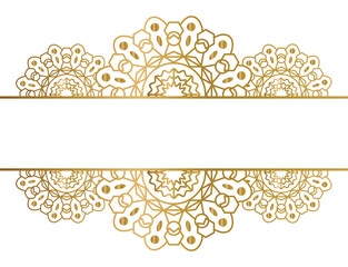 Mandala floral frame art gold ornament graphic