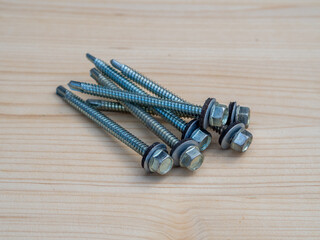 Steel hex washer head self drilling tapping screws.  Zinc plated screw for assembly, roofing, insulation, jointing and other machinery industry. Metal roofing accessories