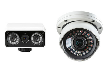 Set of Security Camera Isolated on Transparent Background. PNG