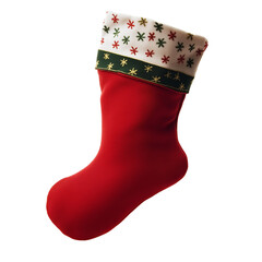Christmas Sock Isolated on Transparent Background. PNG