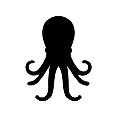 octopus silhouette vector, kraken black silhouette