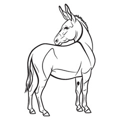 Sure-footed Donkey Inherent Nature Soul - Donkey vector - Donkey Line art - Donkey Drawing - Vector Lineart of Donkey - donkey logo - donkey outline

