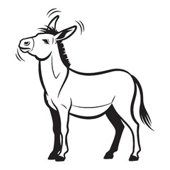 Dependable Donkey Rare Trait Element - Donkey vector - Donkey Line art - Donkey Drawing - Vector Lineart of Donkey - donkey logo - donkey outline

