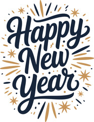 Fototapeta premium Vibrant happy new year design with colorful fireworks and confetti