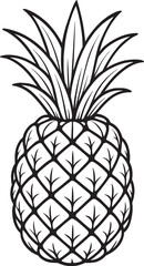 Tropical fruit pineapple line art simple design food healthy