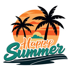 Obraz premium Summer vibes vector illustration.
