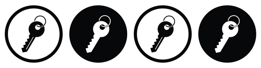 Key Icon Set – Lock, Access, Login, Password, and Security Symbols in Flat Vector Style, vector illustration.