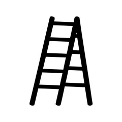 Folding ladder vector silhouette, step ladder silhouette 