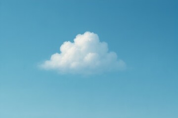 Serene Single White Cloud in Clear Blue Sky - Nature Background Photo