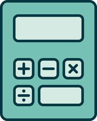 Financial calculator Icons Color illustration