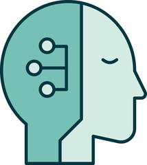 Al Integration Head Icons Color illustration