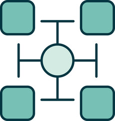 Blockchain Icons Color illustration