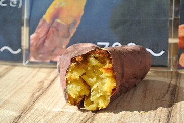 close up of sweet potatos