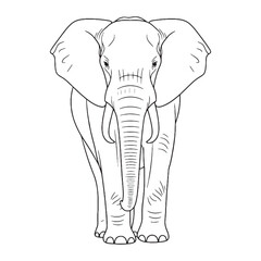 Mammoth Elephant Fundamental Qualities Zone - Elephant vector - Elephant Line art - Elephant Drawing - Vector Lineart of Elephant - elephant logo - elephant outline

