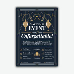 Elegant Event Planner Flyer Template for Celebrations and Professional Services
