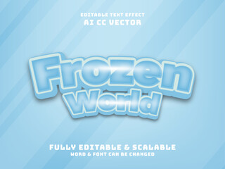 3d frozen world text effect. tittle for game