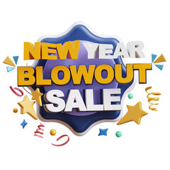 New Year Blowout Sale 3D Banner