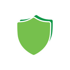 Green shield icon. Vector illustration