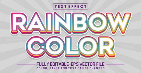 Rainbow color font Text effect editable