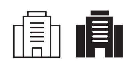 Minimalist Apartment Building Icon – Line Art Style