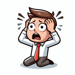 Fototapeta premium vector image of a panicked and scared person