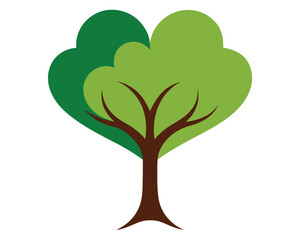 A heart shaped tree with green leaves isolated on white background Ai Generated