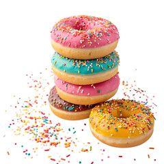 A Stack of Glazed Donuts with Sprinkles
