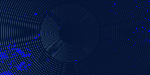 Abstract simple blue glowing geometric lines on dark blue background element white circle good.