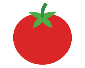 A vibrant red tomato with a green stem isolated on white background Ai Generated