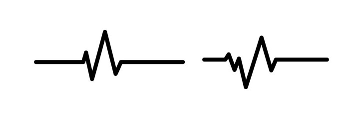 Ecg Heartbeat Lines Black Collection