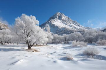 Obraz premium experience breathtaking beauty of worlds top mountains where winter transforms peaks into stunning white