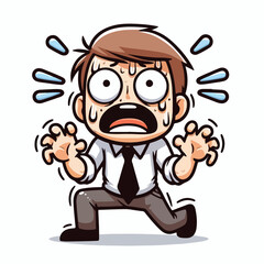 vector image of a panicked and scared person