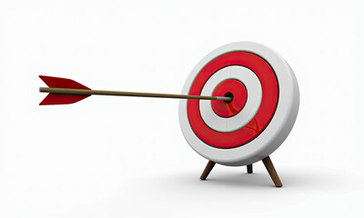Arrow hitting bullseye on target