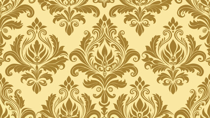 vector illustration Seamlessly damask wallpaper pattern luxurious backgrounds elements for Fashionable textiles, book covers, Digital interfaces, prints designs templates material.gold, 