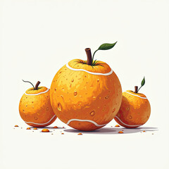 Creative Orange Fruit with Tennis Ball Accents