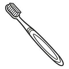Fototapeta premium Black Line Art Of A Toothbrush