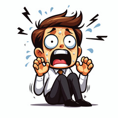 vector image of a panicked and scared person