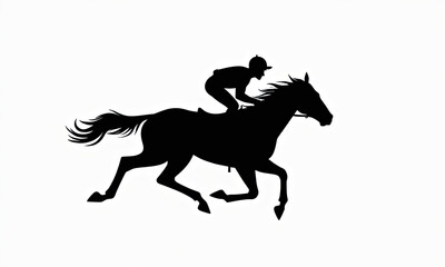 Jockey and Horse Silhouette in Motion