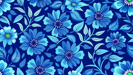 seamless pattern with swirls dark blue colors floral ornamental designs Can be used for wallpaper, pattern fills, web pages backgrounds, surface textures,curl, curtain, damask, drapery, elegant, 